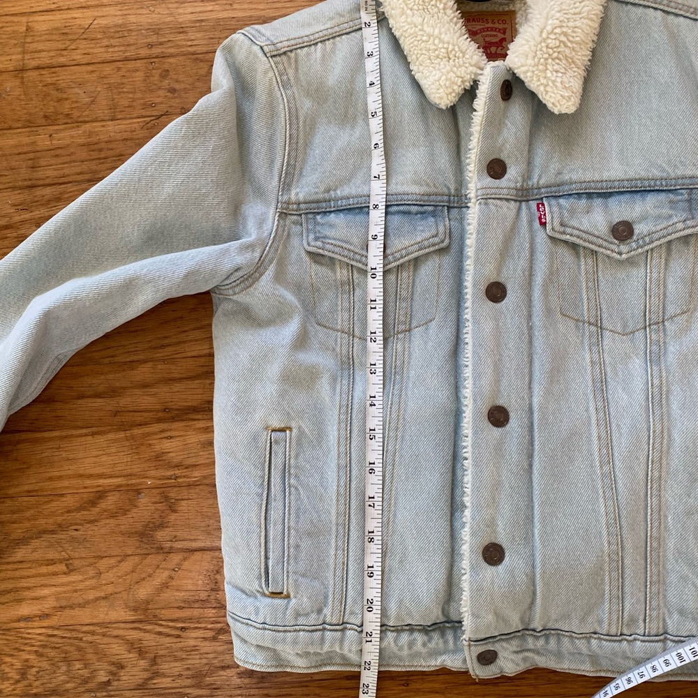 Levi's Sherpa lined denim Original Tricker Jacket Women’s Small - Picture 10 of 11